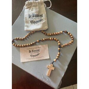Bethlehem Certified Wooden Rosary from Olive Wood -Our Father Christian Catholic